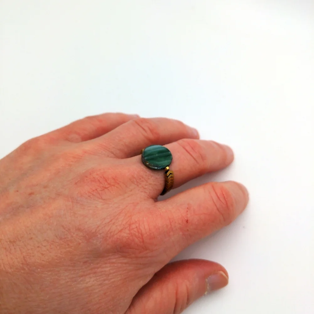 Emerald Green Medallion Ring